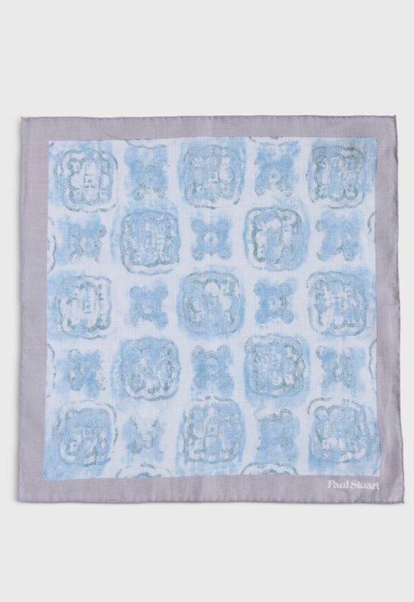 Paul Stuart Printed Linen Floral Pocket Square