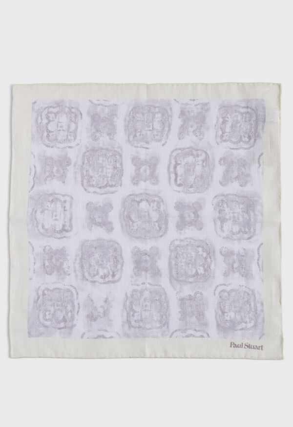 Paul Stuart Printed Linen Floral Pocket Square