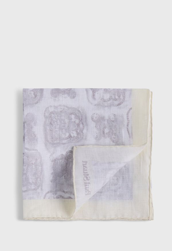 paul stuart Printed Linen Floral Pocket Square