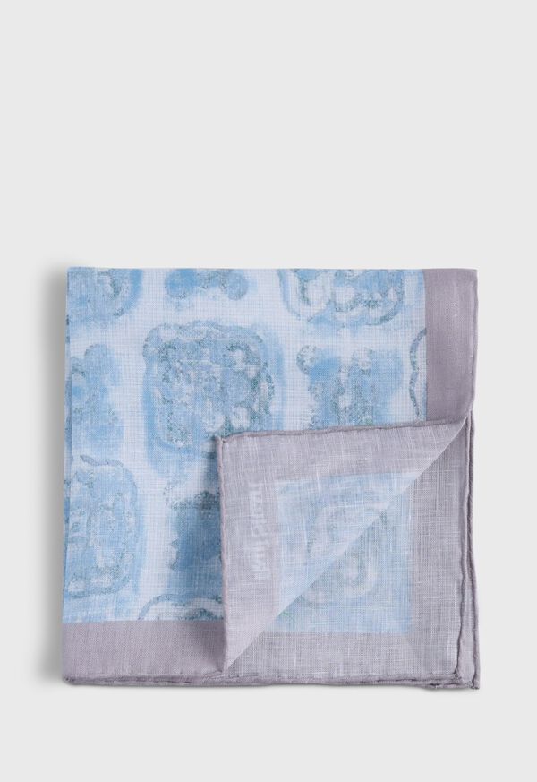paul stuart Printed Linen Floral Pocket Square
