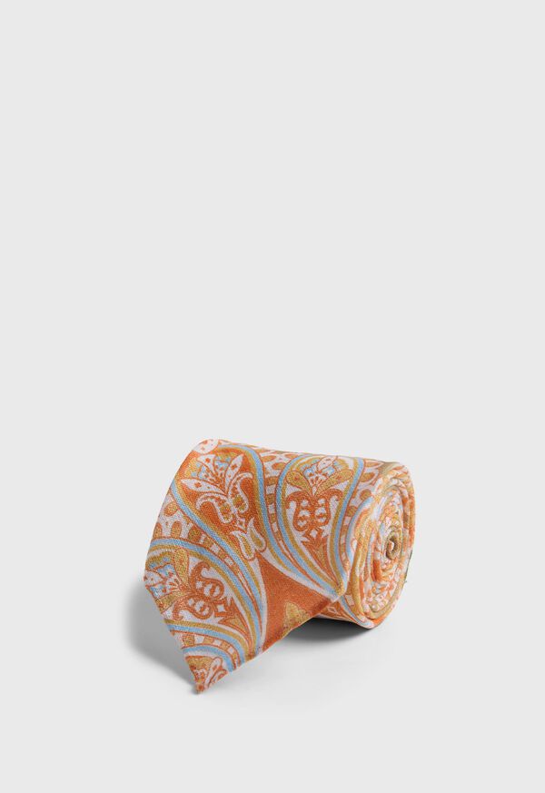 paul stuart Printed Linen Paisley Tie