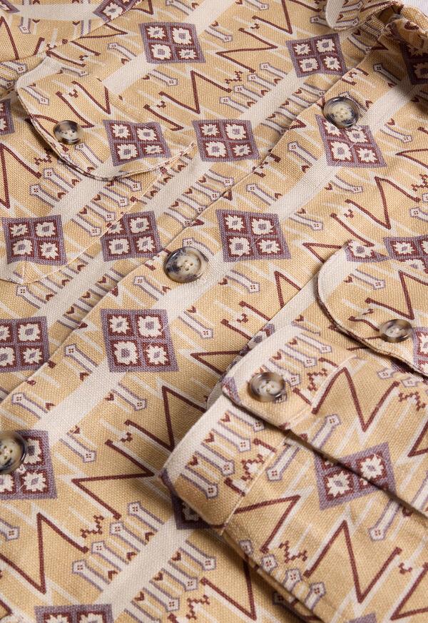 Paul Stuart Printed Linen Shirt Jacket