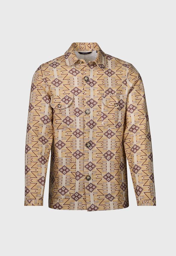 paul stuart Printed Linen Shirt Jacket