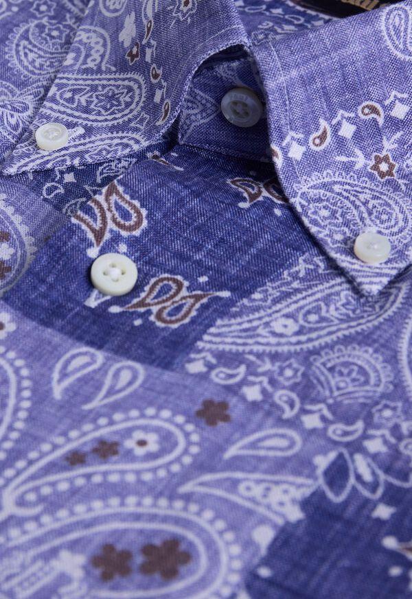 Paul Stuart Printed Linen Sport Shirt