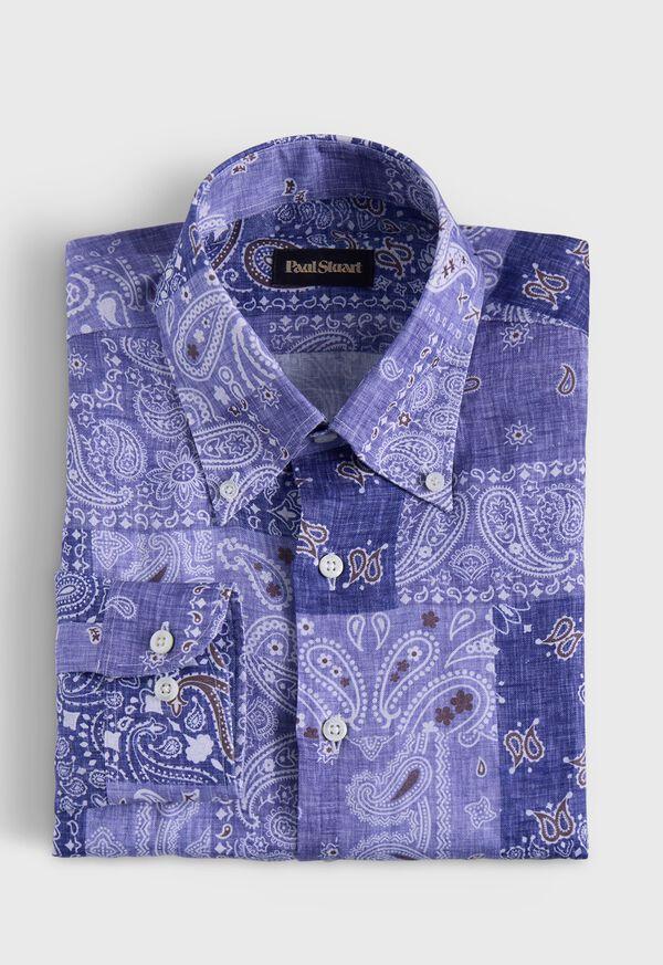 paul stuart Printed Linen Sport Shirt