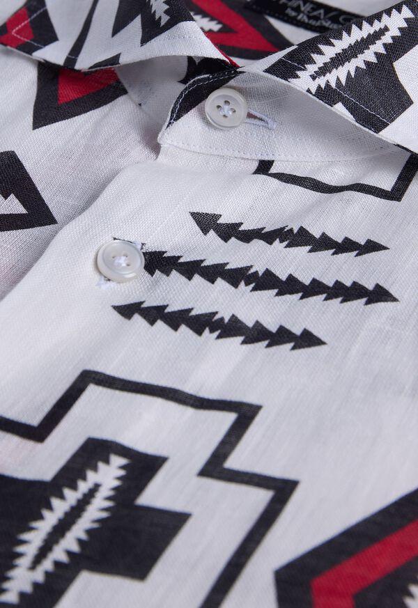 Paul Stuart Printed Linen Sport Shirt