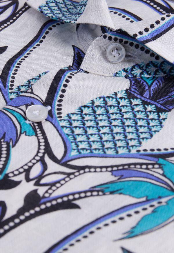 Paul Stuart Printed Linen Sport Shirt