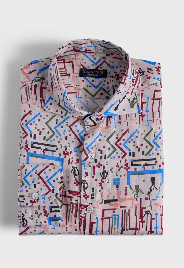 paul stuart Printed Linen Sport Shirt