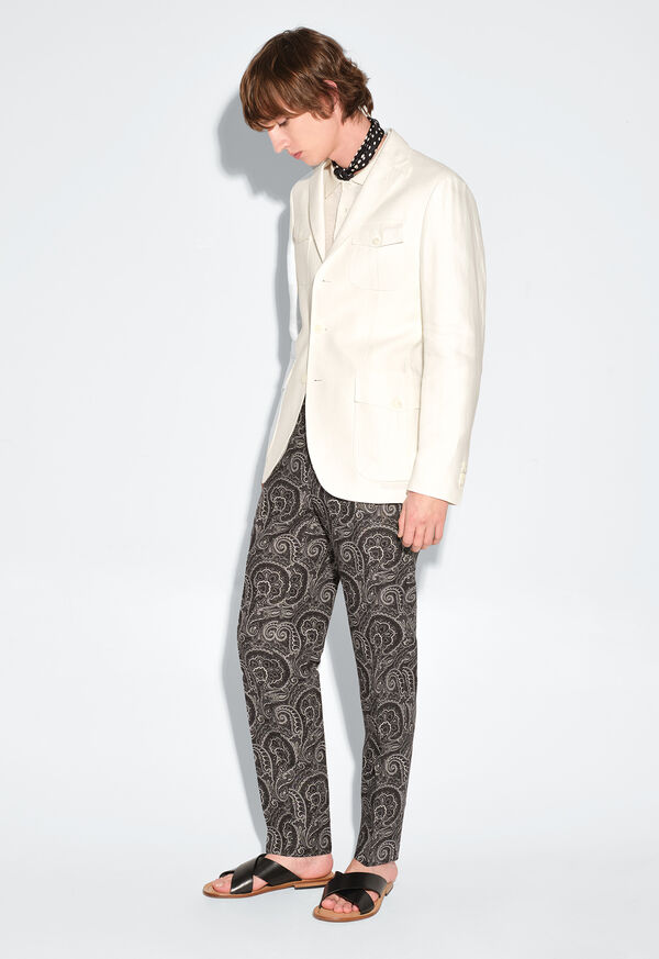 Paul Stuart Printed Paisley Linen Dress Trouser