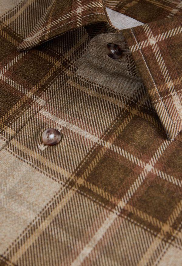 Paul Stuart Printed Plaid Brushed Cotton Shirt