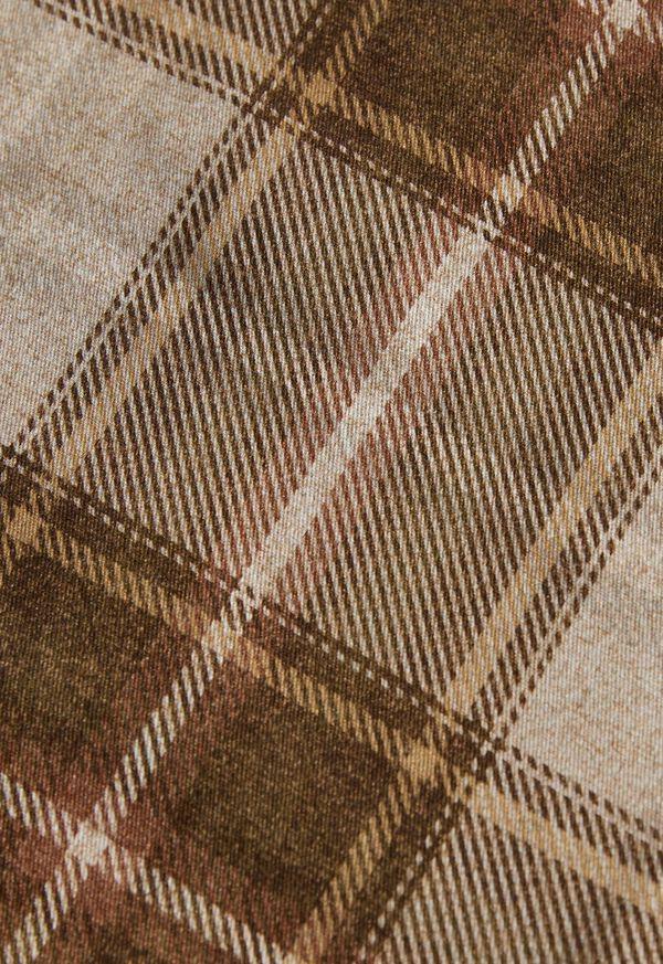 Paul Stuart Printed Plaid Brushed Cotton Shirt