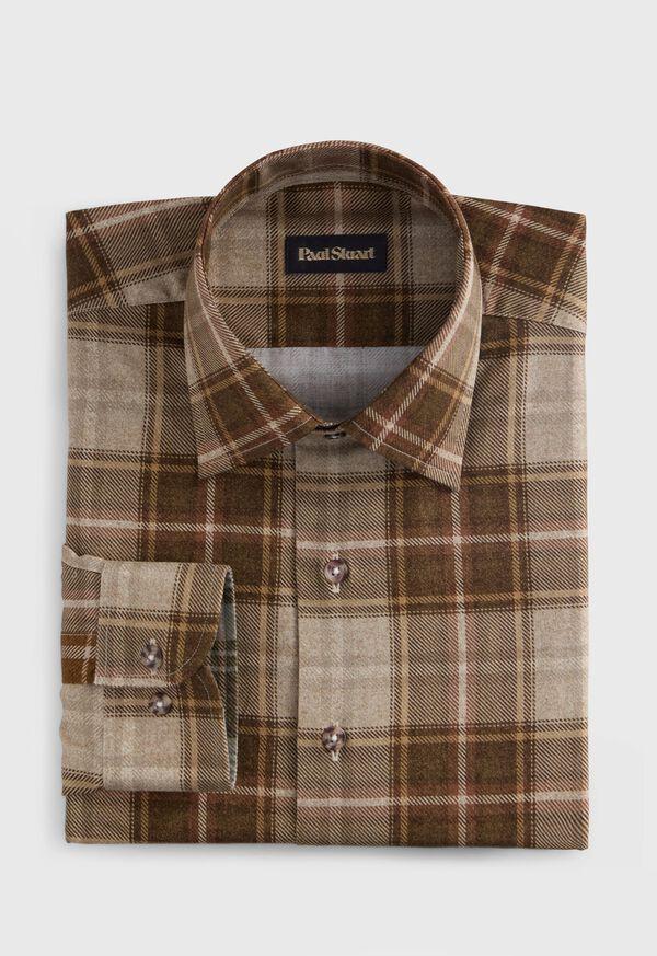 paul stuart Printed Plaid Brushed Cotton Shirt