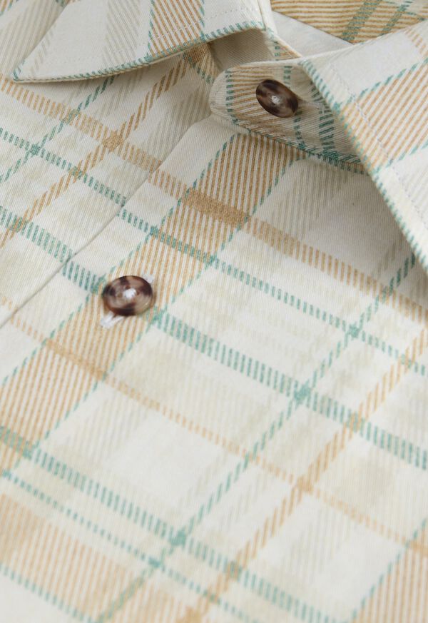 Paul Stuart Printed Plaid Cotton Shirt