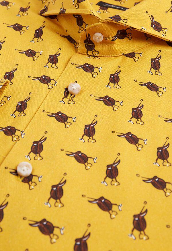 Paul Stuart Printed Saddle Brushed Cotton Shirt