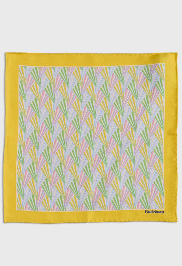 Paul Stuart Printed Silk Basketweave Pocket Square