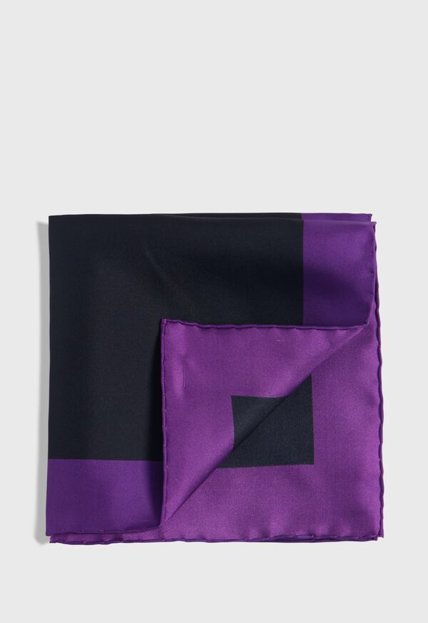 paul stuart Printed Silk Color Block Pocket Square