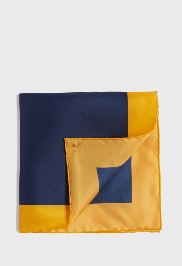 paul stuart Printed Silk Color Block Pocket Square