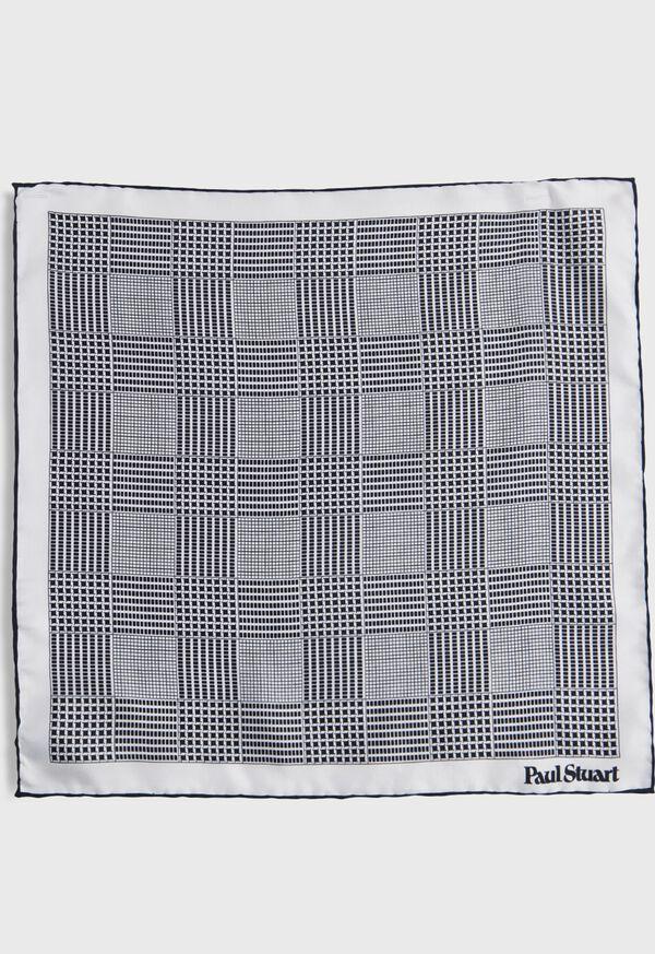 Paul Stuart Printed Silk Glen Plaid Pocket Square
