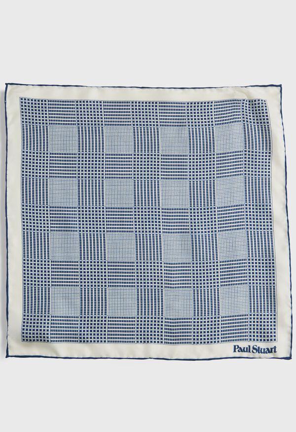 Paul Stuart Printed Silk Glen Plaid Pocket Square