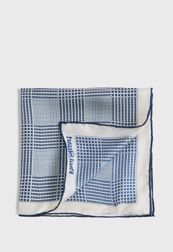 paul stuart Printed Silk Glen Plaid Pocket Square