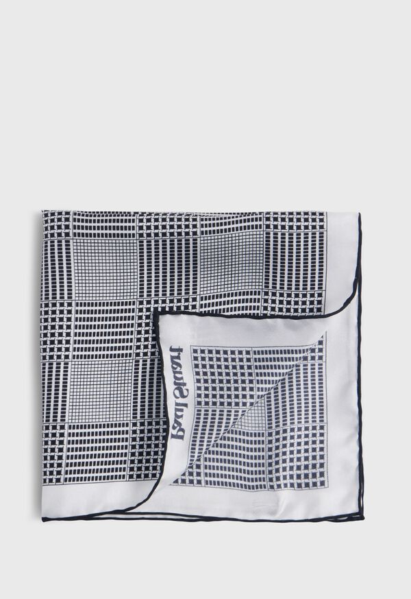 paul stuart Printed Silk Glen Plaid Pocket Square