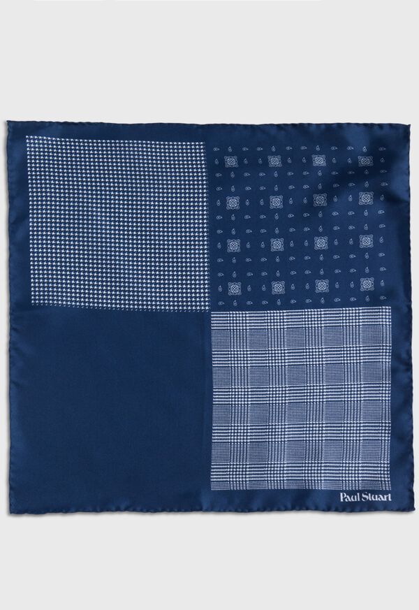 Paul Stuart Printed Silk Glenn Plaid Pocket Square