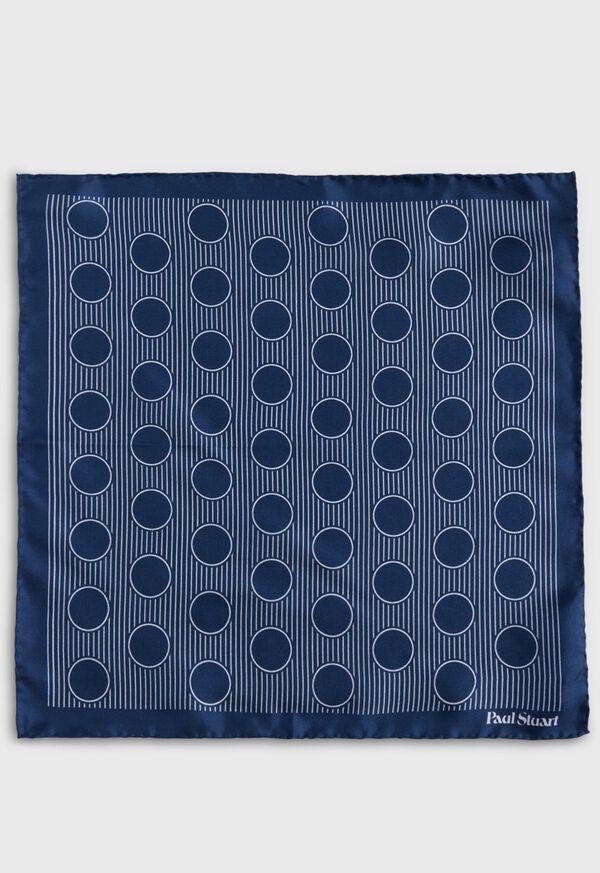Paul Stuart Printed Silk Large Dot Pocket Square