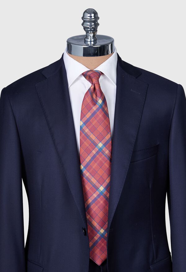 Paul Stuart Printed Silk Madder Plaid Tie