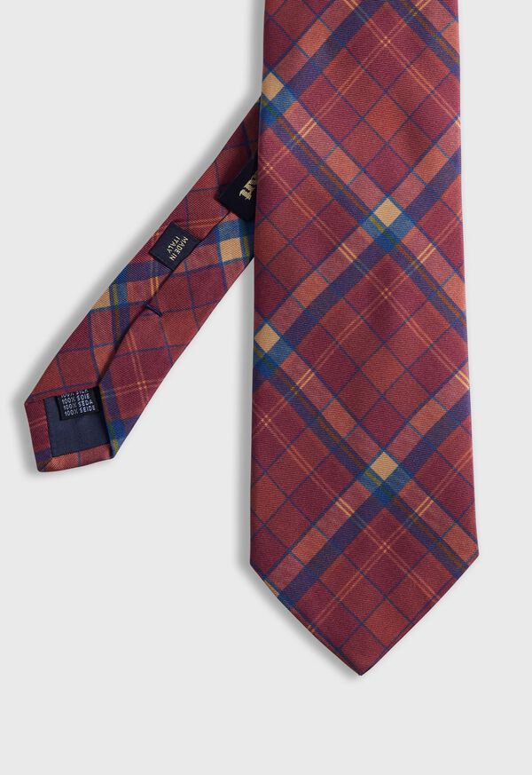paul stuart Printed Silk Madder Plaid Tie