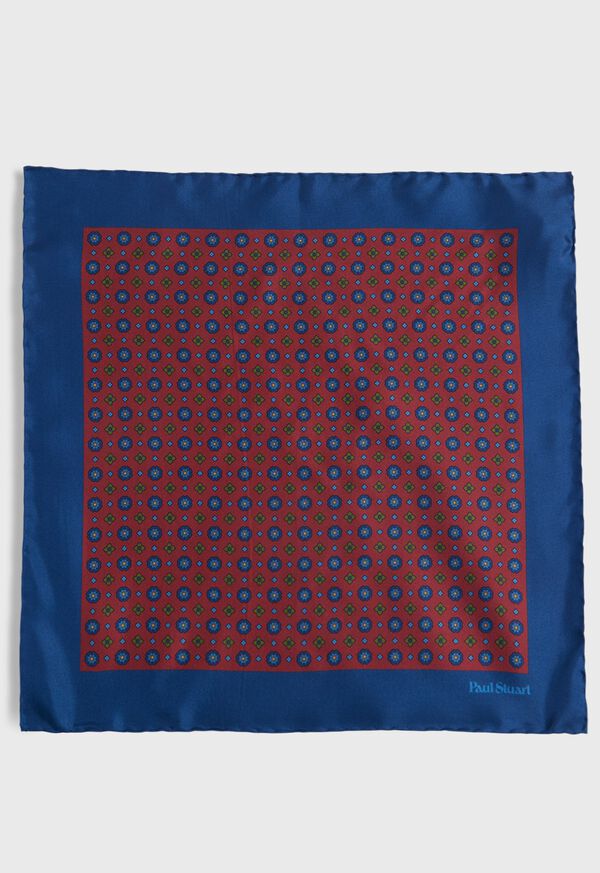 Paul Stuart Printed Silk Medallion Pocket Square