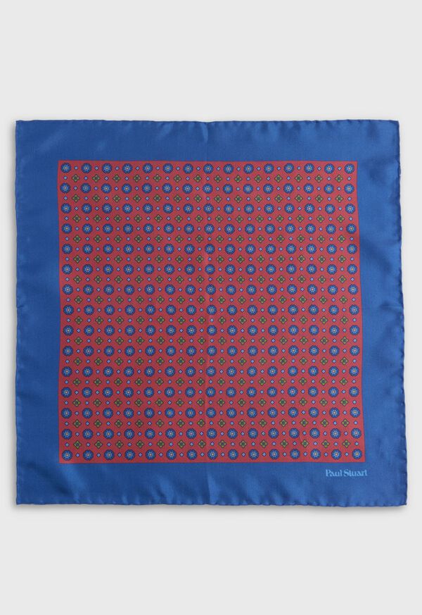 Paul Stuart Printed Silk Medallion Pocket Square