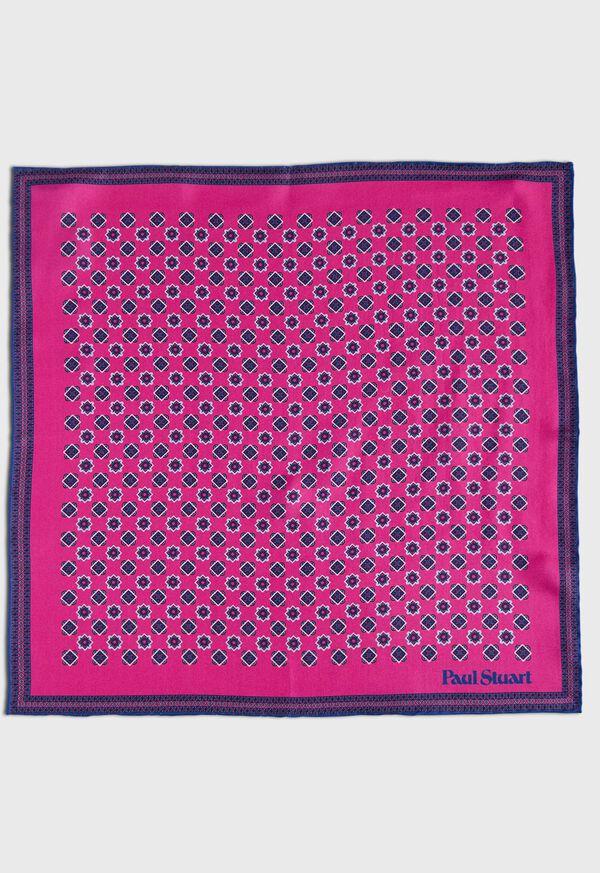 Paul Stuart Printed Silk Medallion Pocket Square