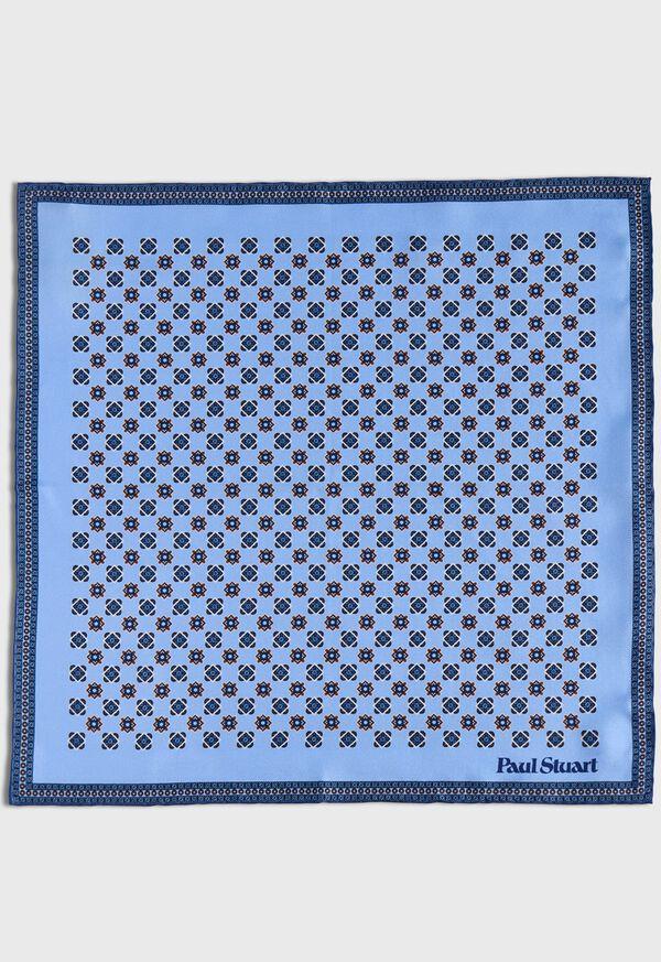 Paul Stuart Printed Silk Medallion Pocket Square