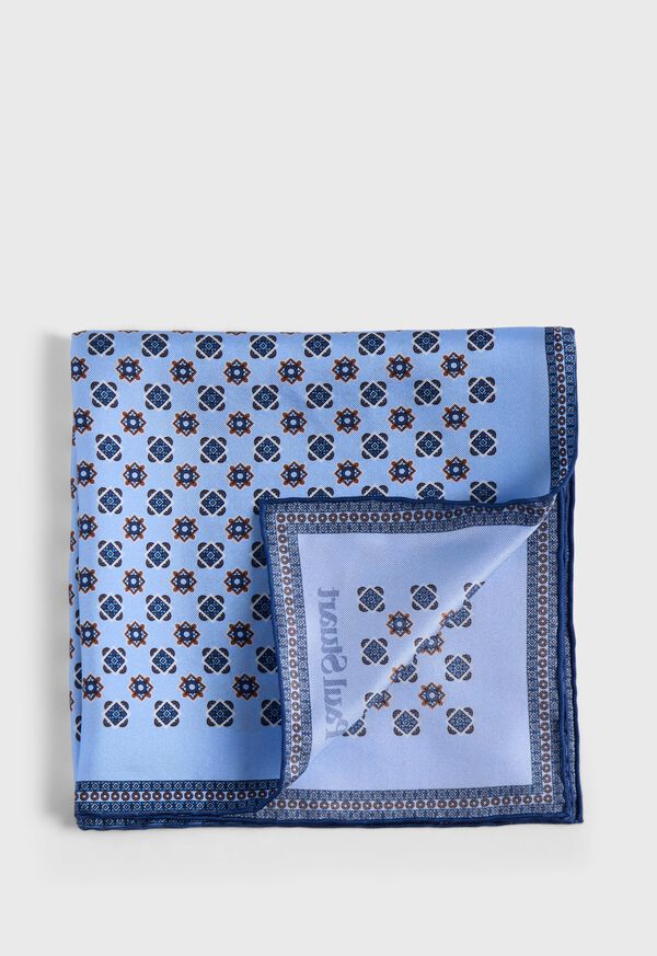 paul stuart Printed Silk Medallion Pocket Square