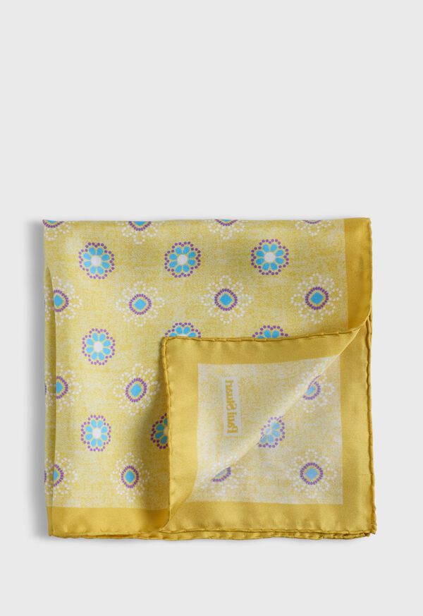 paul stuart Printed Silk Medallion Pocket Square