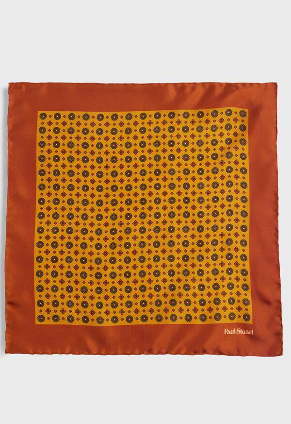 Paul Stuart Printed Silk Medallion Pocket Square