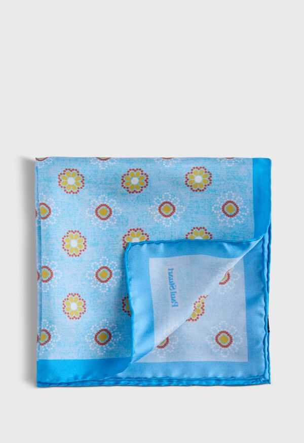 paul stuart Printed Silk Medallion Pocket Square