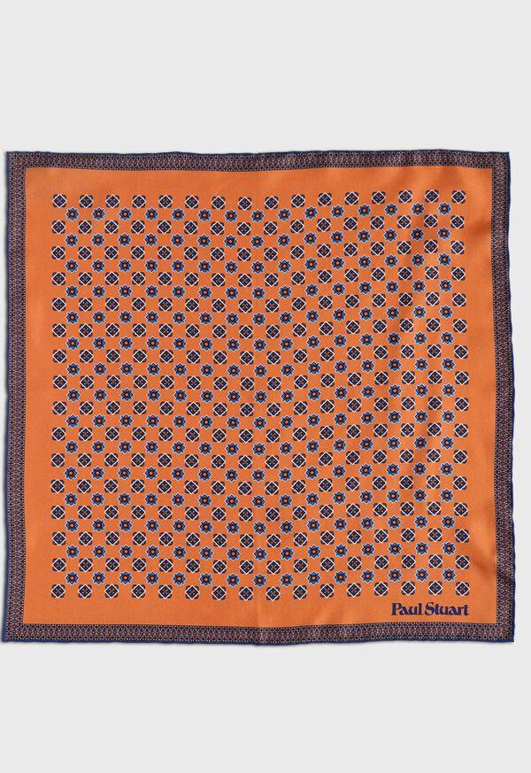 Paul Stuart Printed Silk Medallion Pocket Square