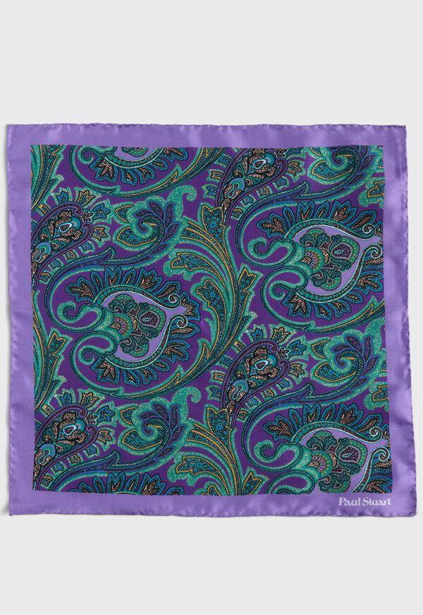 Paul Stuart Printed Silk Paisley Pocket Square