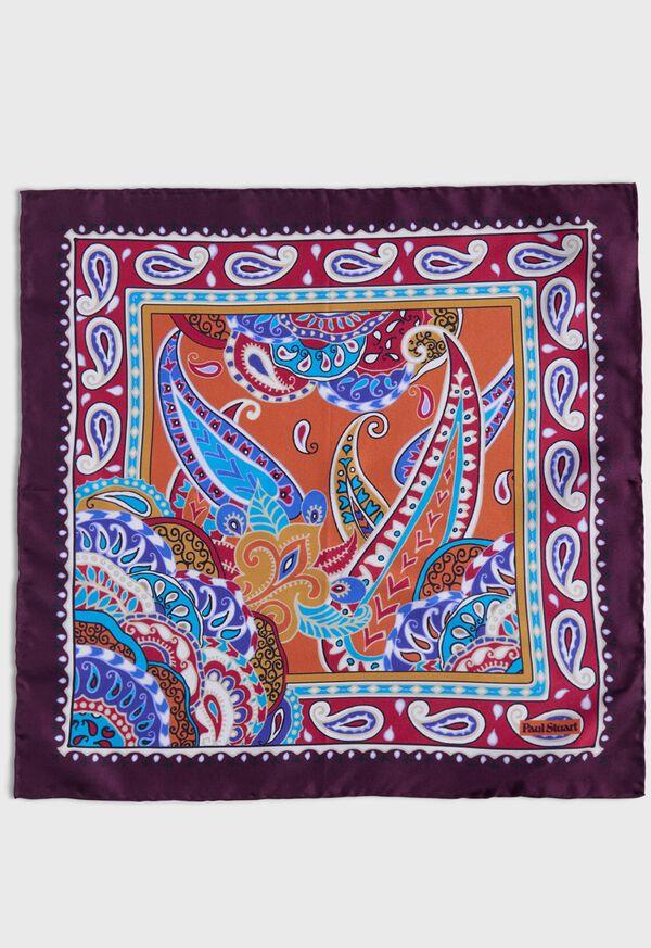 Paul Stuart Printed Silk Paisley Pocket Square
