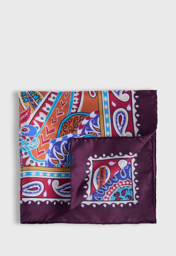 paul stuart Printed Silk Paisley Pocket Square