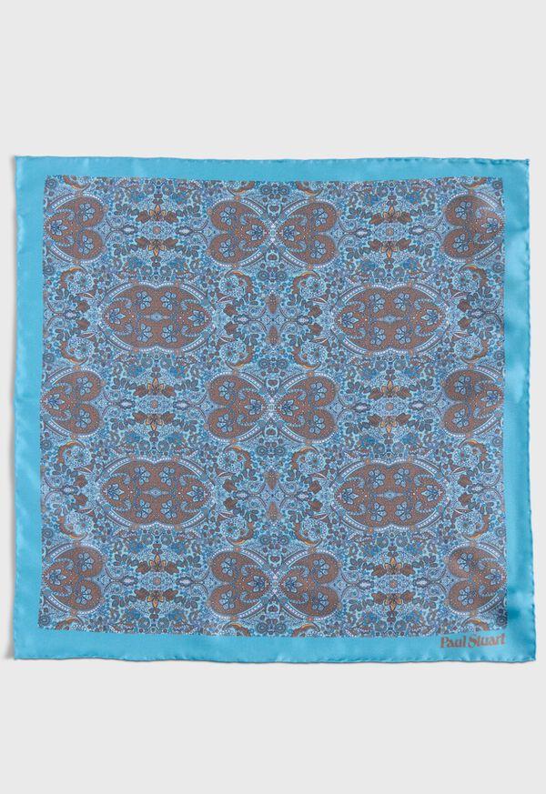 Paul Stuart Printed Silk Paisley Pocket Square
