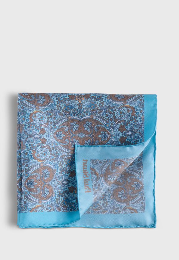 paul stuart Printed Silk Paisley Pocket Square