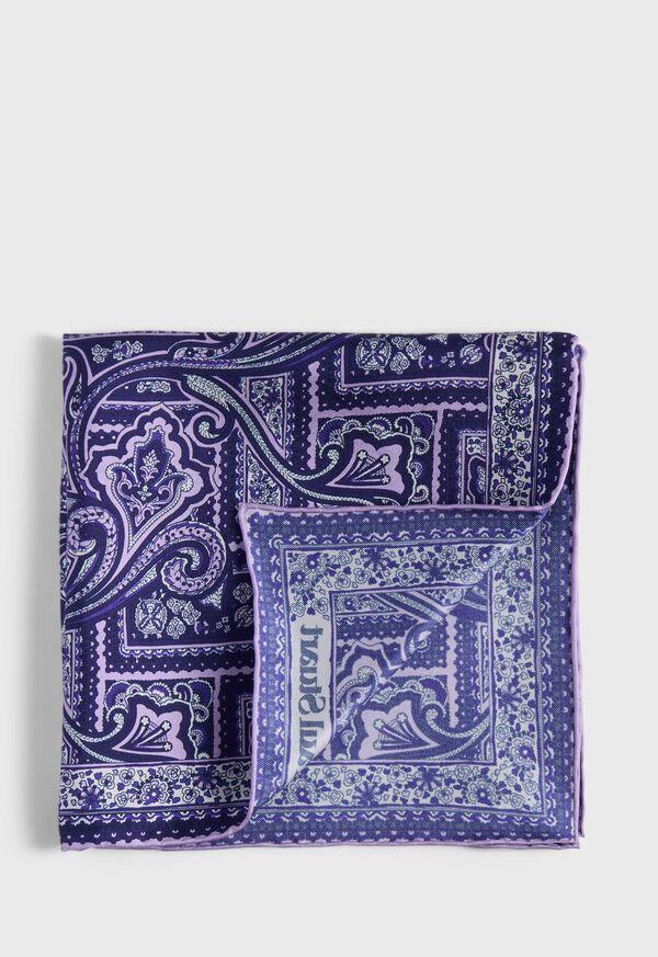 paul stuart Printed Silk Paisley Pocket Square