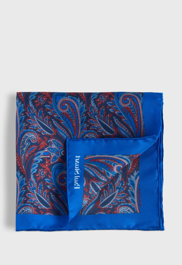 paul stuart Printed Silk Paisley Pocket Square