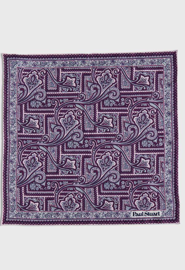 Paul Stuart Printed Silk Paisley Pocket Square