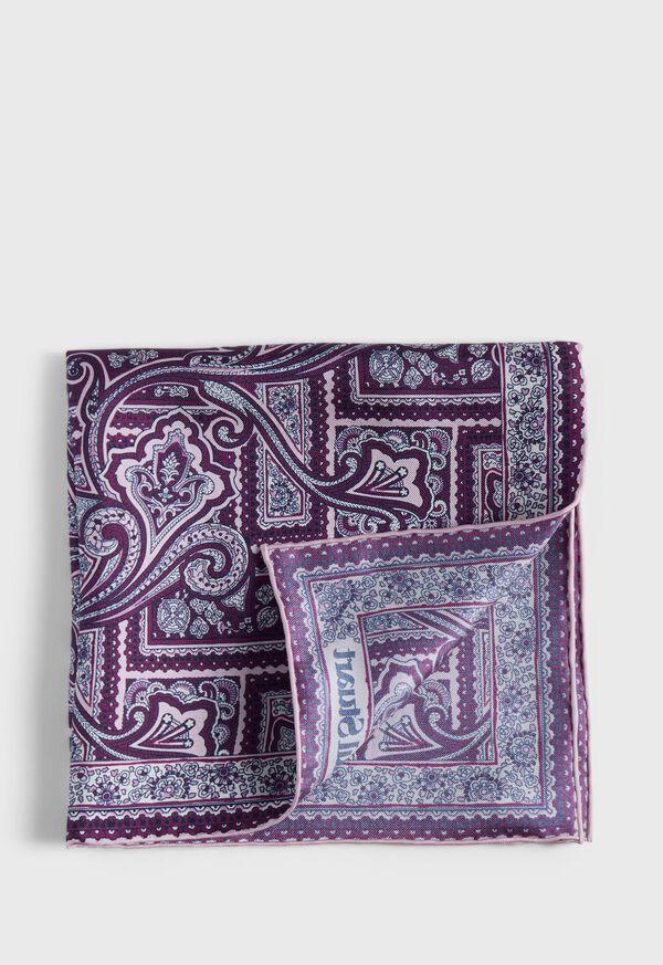 paul stuart Printed Silk Paisley Pocket Square