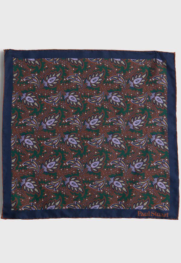 Paul Stuart Printed Silk Paisley Pocket Square