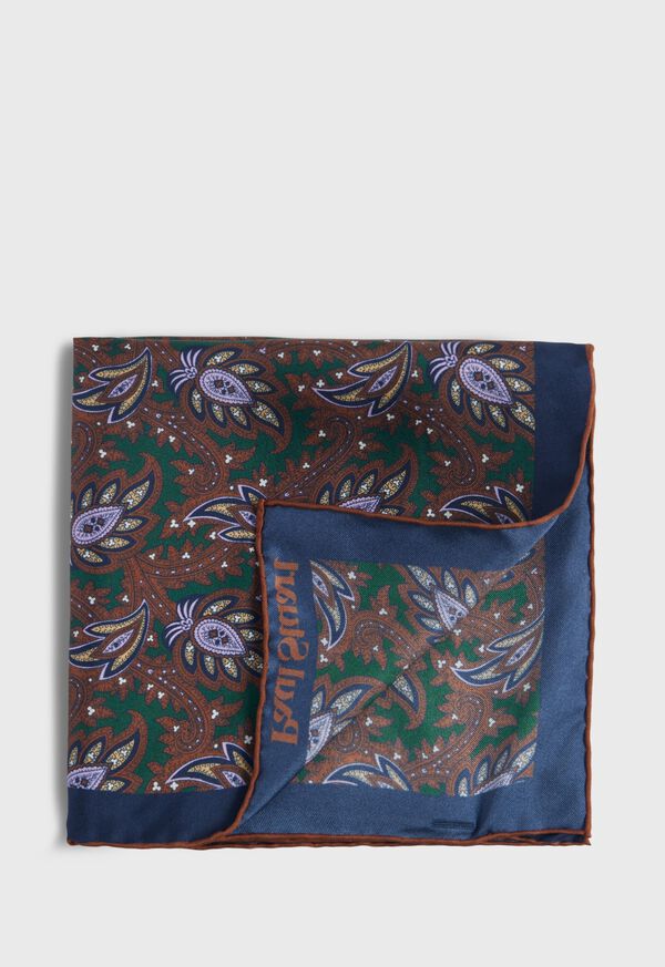 paul stuart Printed Silk Paisley Pocket Square