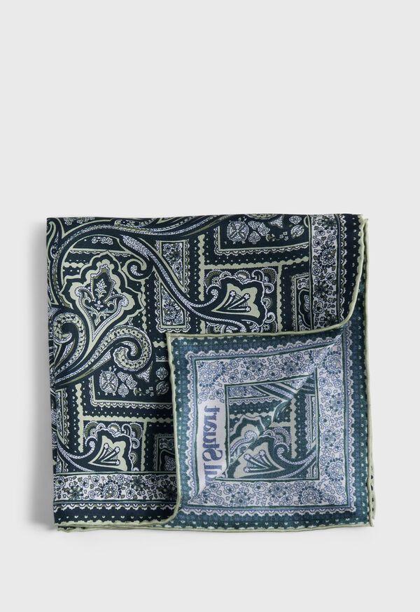 paul stuart Printed Silk Paisley Pocket Square